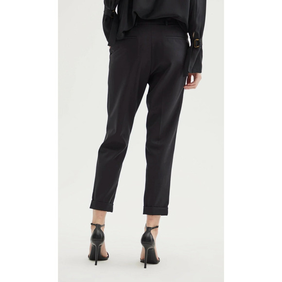 NEW! Nili Lotan 6 Slouchy Wool  $575 Montana Dress PantsPleated Cropped Black - Picture 5 of 9